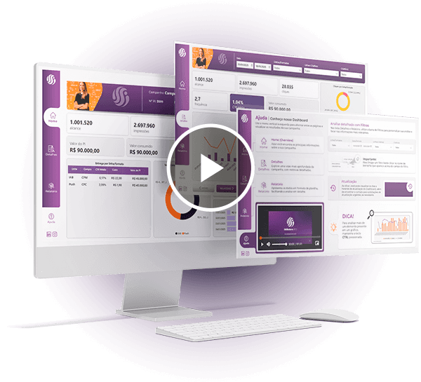 Imagem de um mockup de desktop com as telas do novo dashboard da IMMakers 4DS